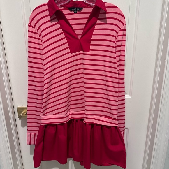 Strut & Bolt Dresses & Skirts - Pink and Red Striped Long Sleeve Top